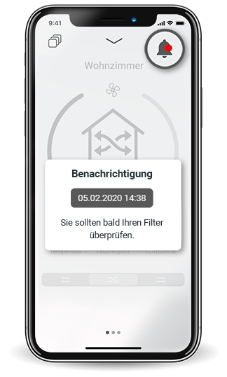 Benachrichtigung whiteAIR App